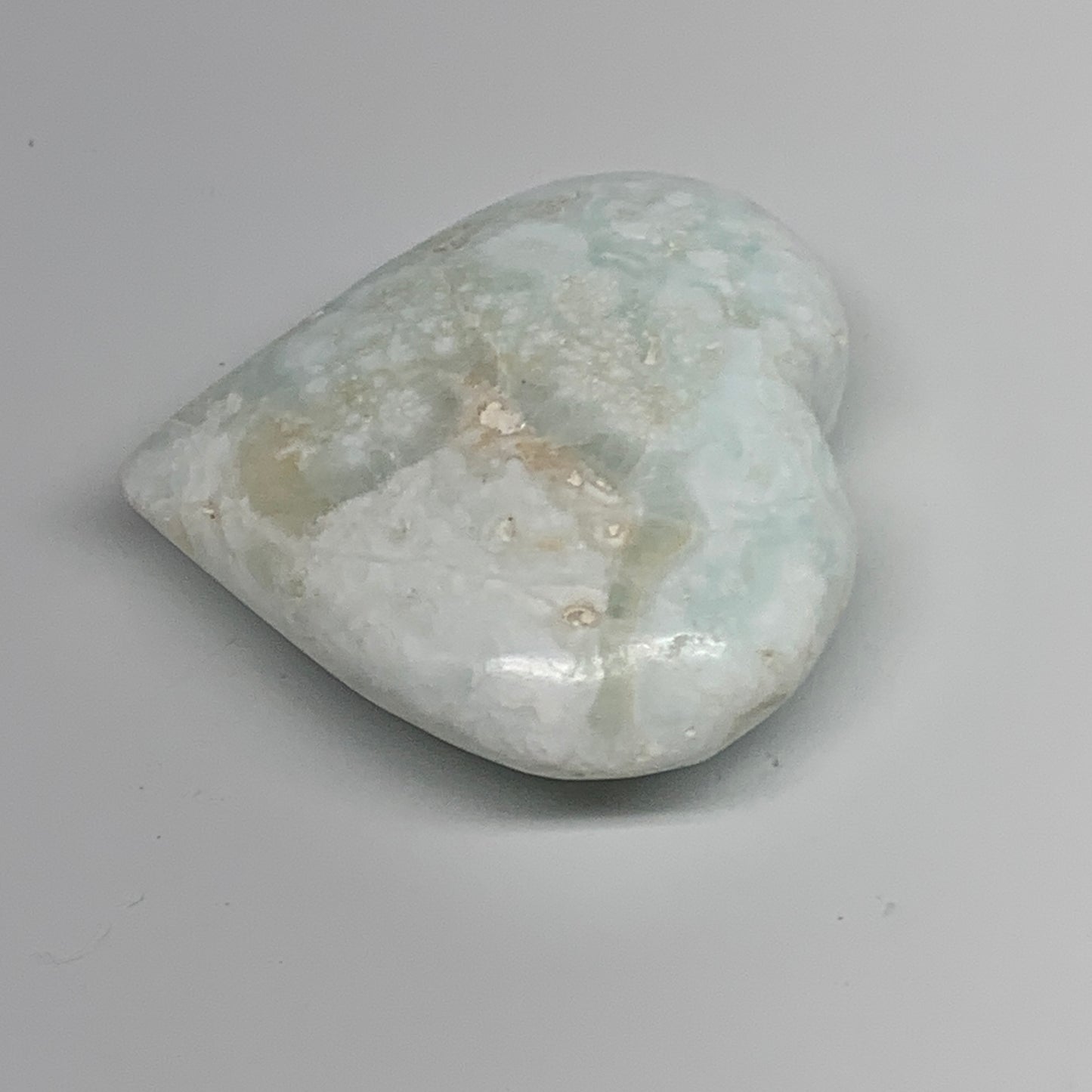 164g, 2.7"x2.9"x1" Caribbean Calcite Heart Gemstones @Afghanistan,B33654