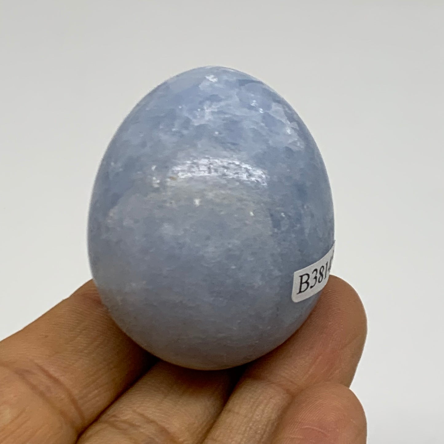 90g, 1.8"x1.5", Natural Blue Calcite Egg Polished Crystal @Madagascar, B38145