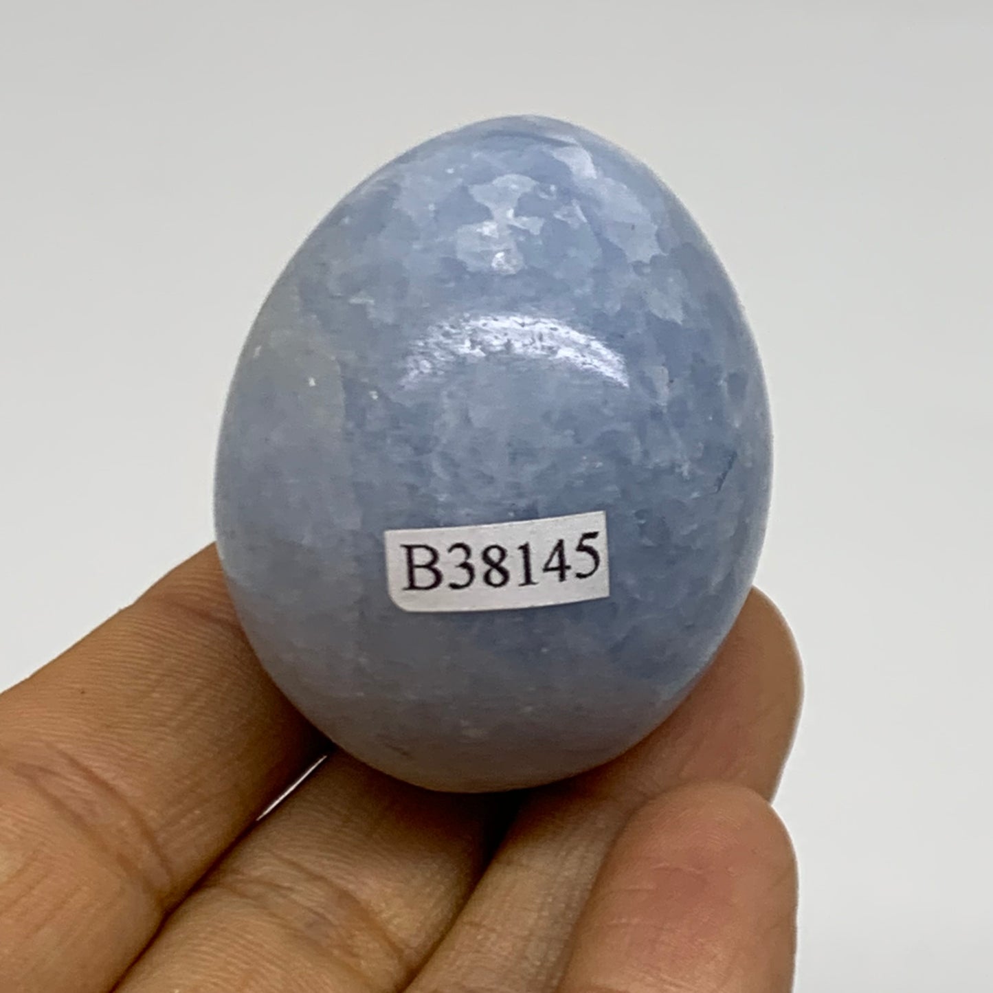 90g, 1.8"x1.5", Natural Blue Calcite Egg Polished Crystal @Madagascar, B38145