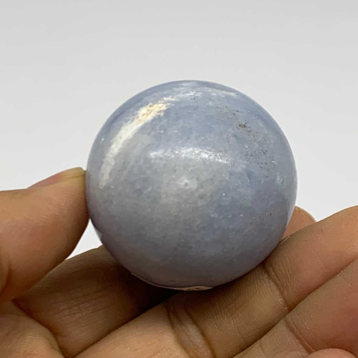 90g, 1.8"x1.5", Natural Blue Calcite Egg Polished Crystal @Madagascar, B38145