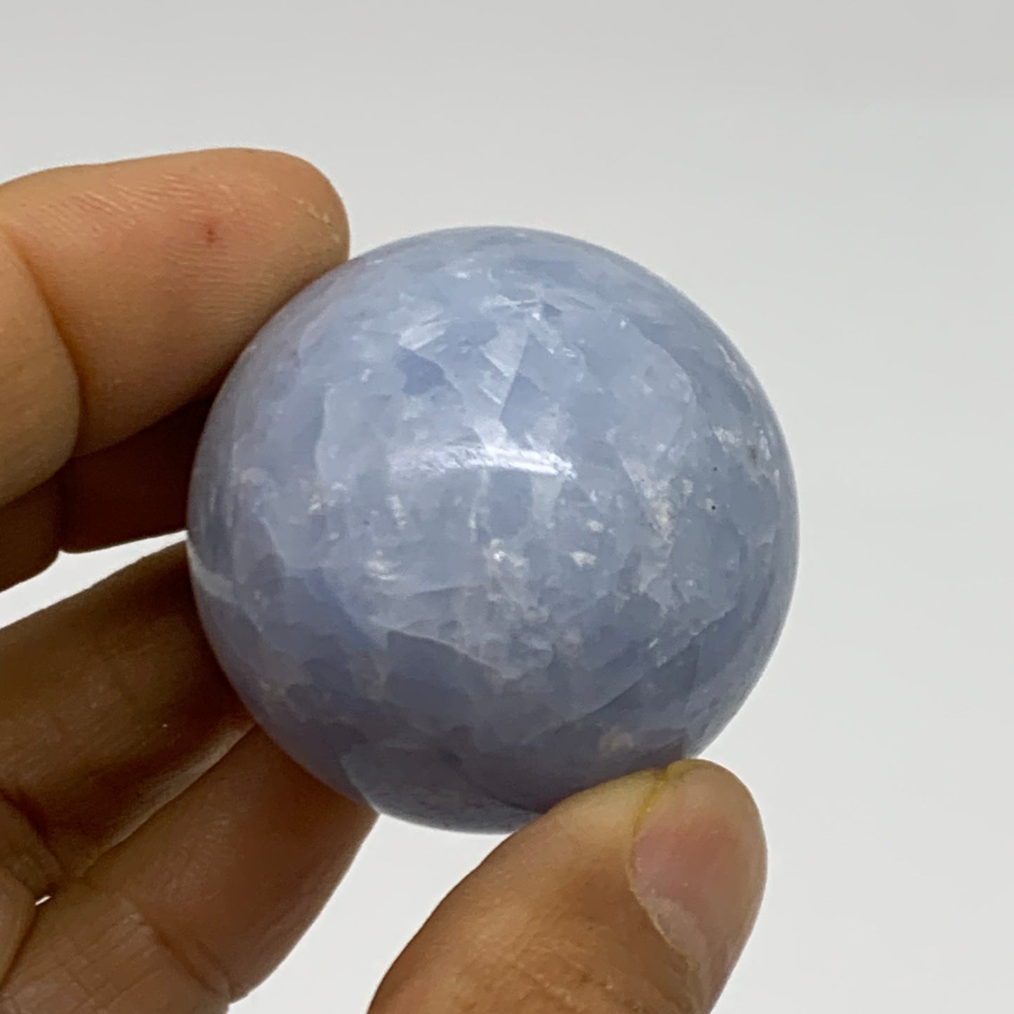 90g, 1.8"x1.5", Natural Blue Calcite Egg Polished Crystal @Madagascar, B38145