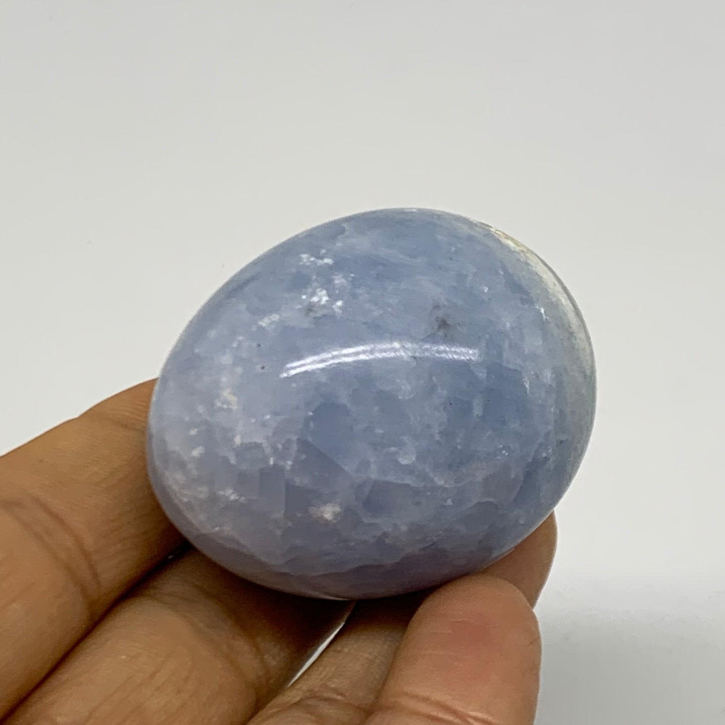 90g, 1.8"x1.5", Natural Blue Calcite Egg Polished Crystal @Madagascar, B38145