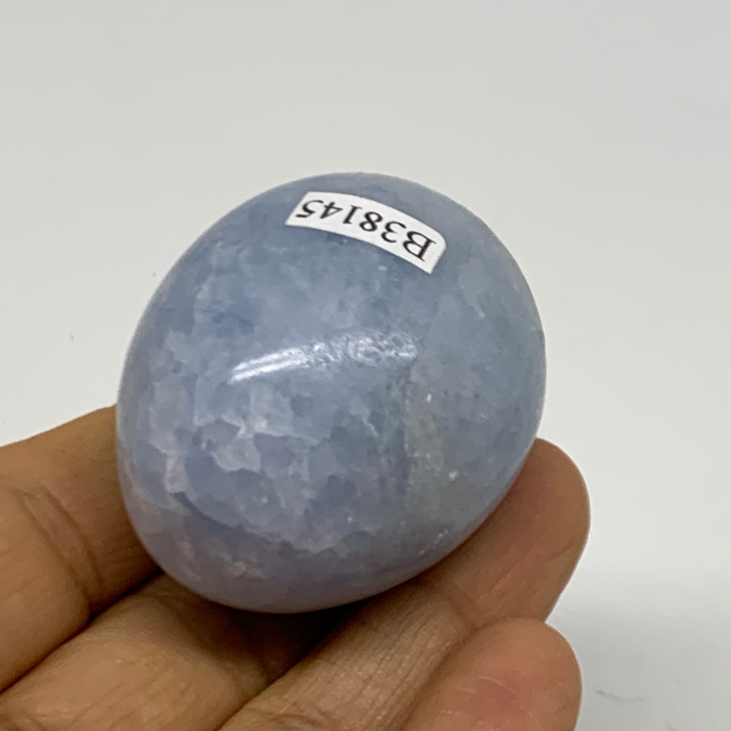 90g, 1.8"x1.5", Natural Blue Calcite Egg Polished Crystal @Madagascar, B38145