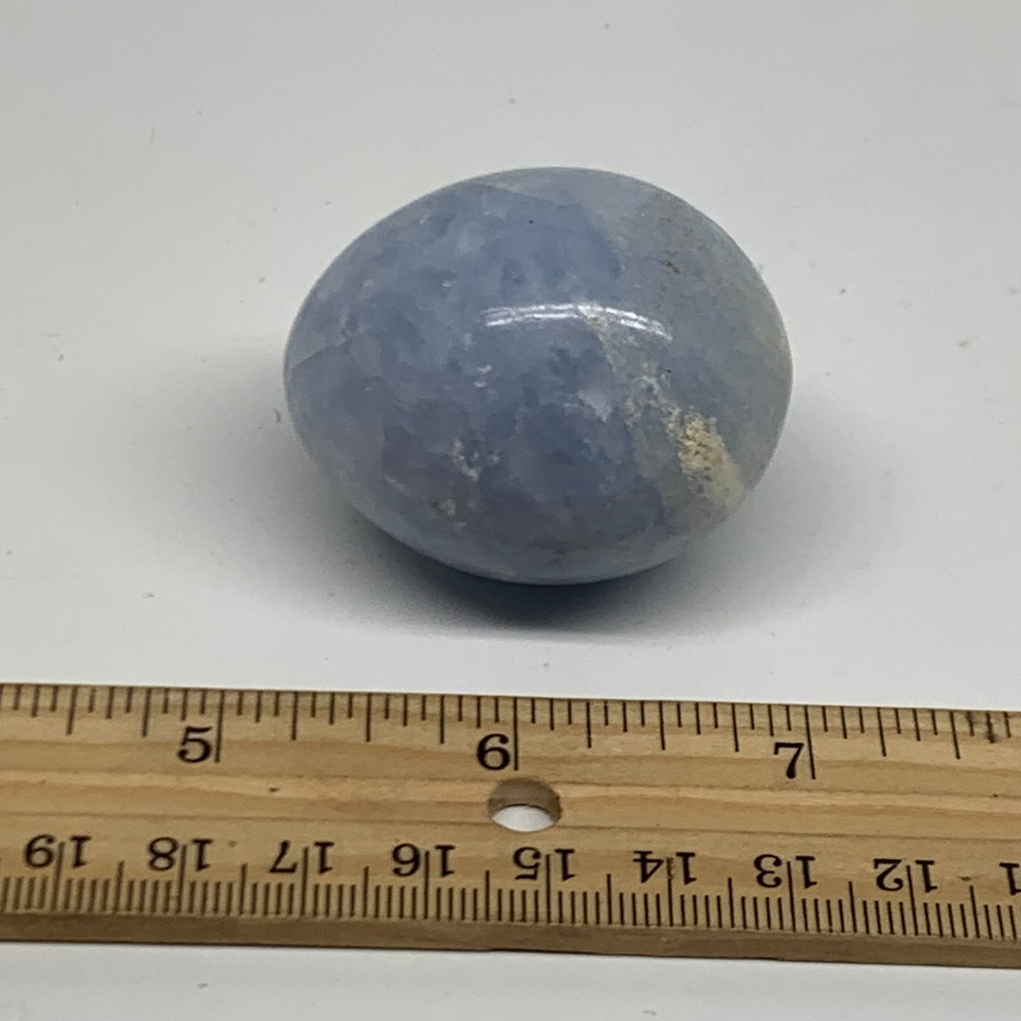 90g, 1.8"x1.5", Natural Blue Calcite Egg Polished Crystal @Madagascar, B38145