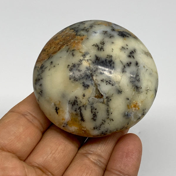 116.2g, 2.3"x2.3"x1.2", Dendrite Opal Palm-Stone Reiki Energy Crystal, B27841