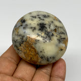 116.2g, 2.3"x2.3"x1.2", Dendrite Opal Palm-Stone Reiki Energy Crystal, B27841