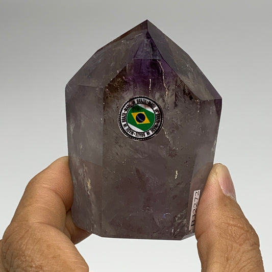 194.3g, 2.8"x2.1"x1.4", Natural Amethyst Tower Point Obelisk @Brazil, B32272