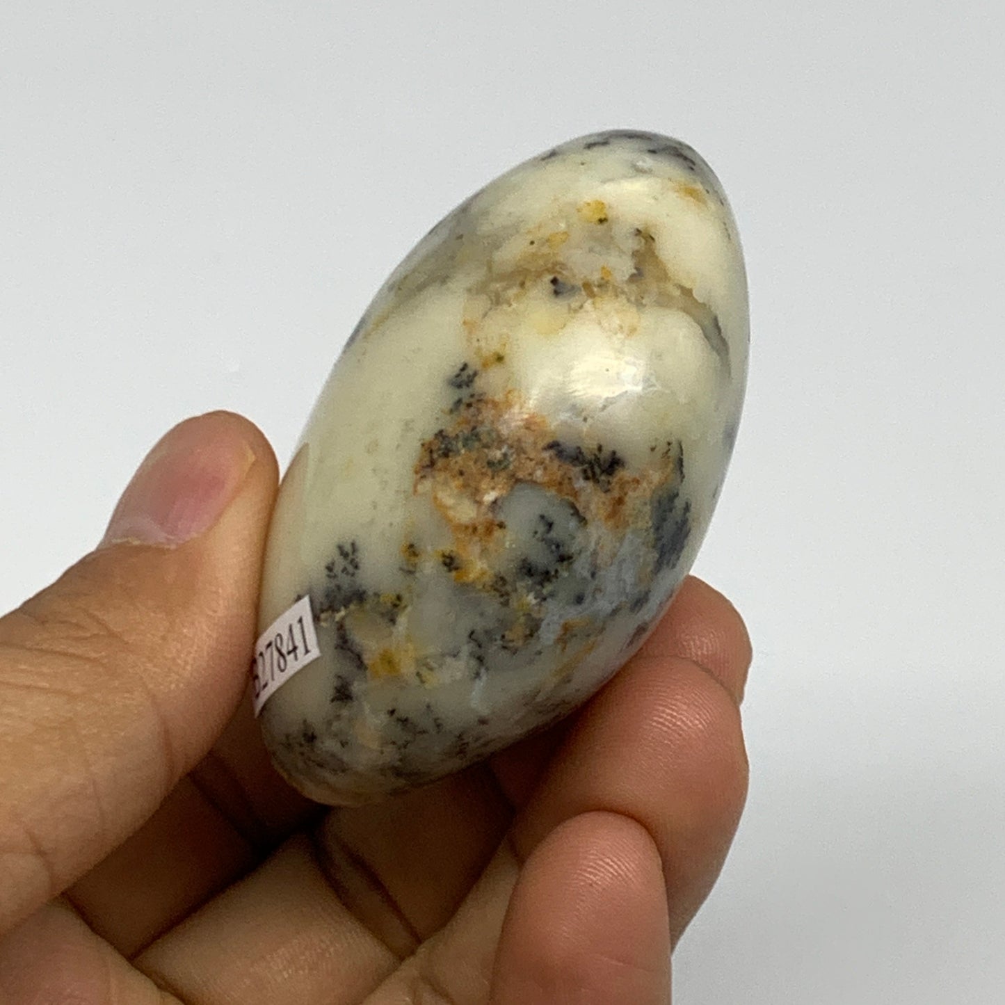 116.2g, 2.3"x2.3"x1.2", Dendrite Opal Palm-Stone Reiki Energy Crystal, B27841