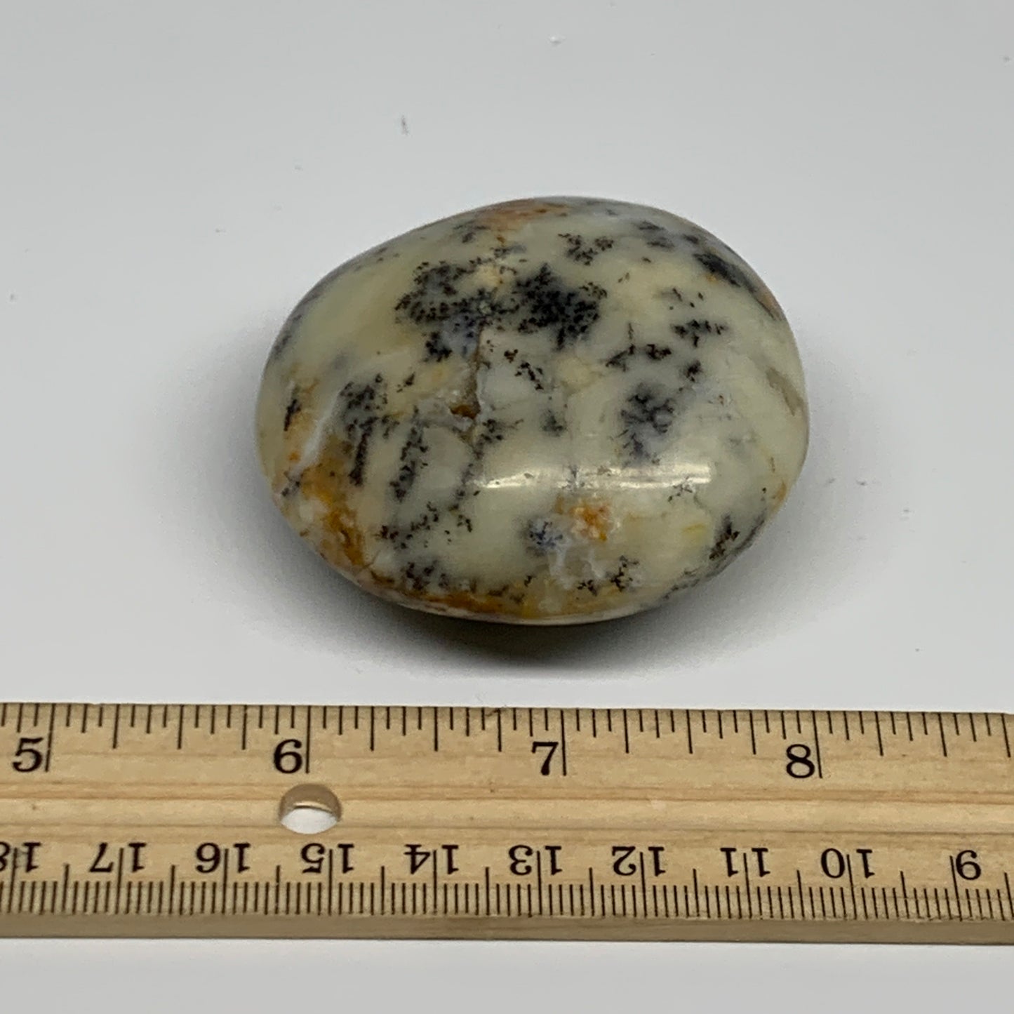 116.2g, 2.3"x2.3"x1.2", Dendrite Opal Palm-Stone Reiki Energy Crystal, B27841
