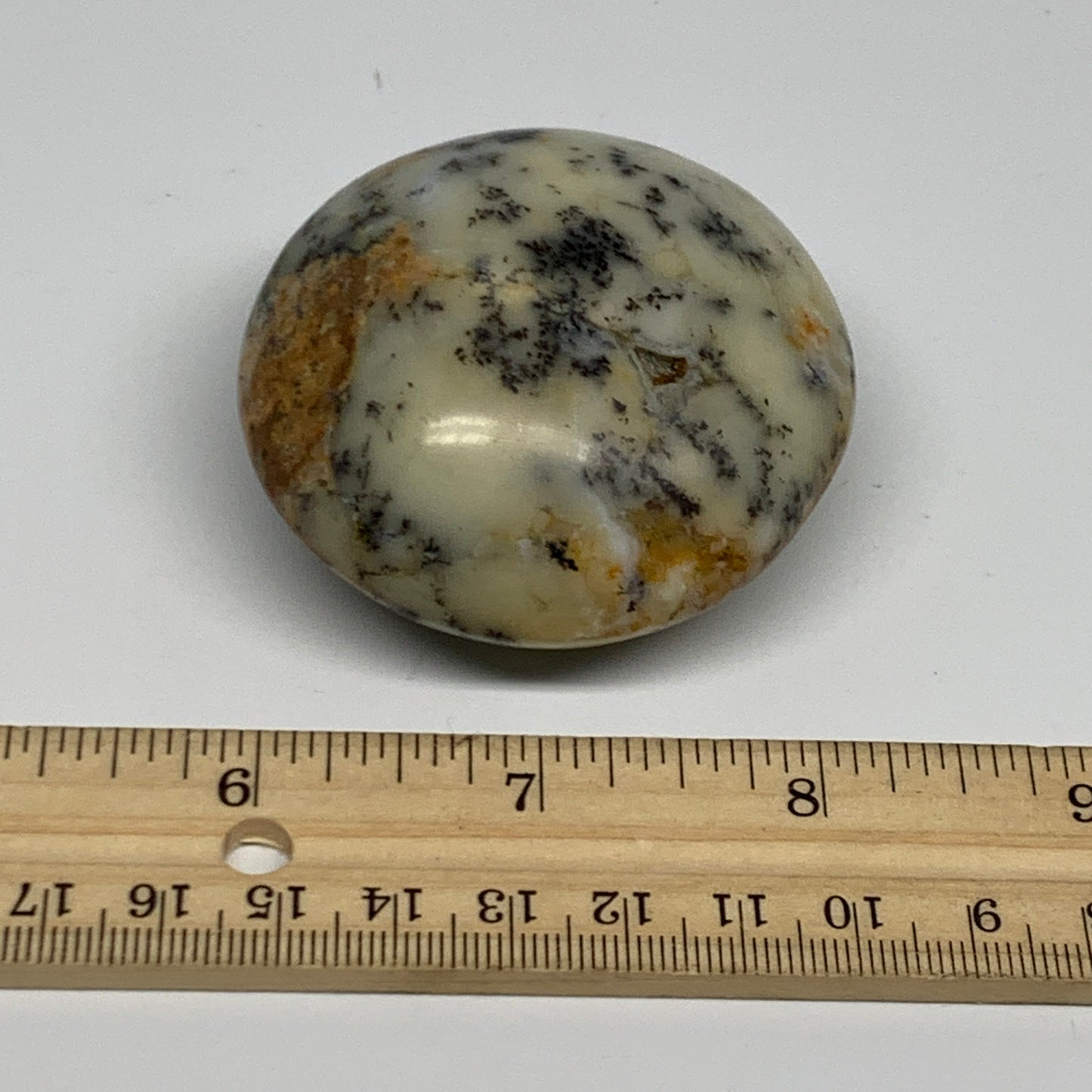 116.2g, 2.3"x2.3"x1.2", Dendrite Opal Palm-Stone Reiki Energy Crystal, B27841