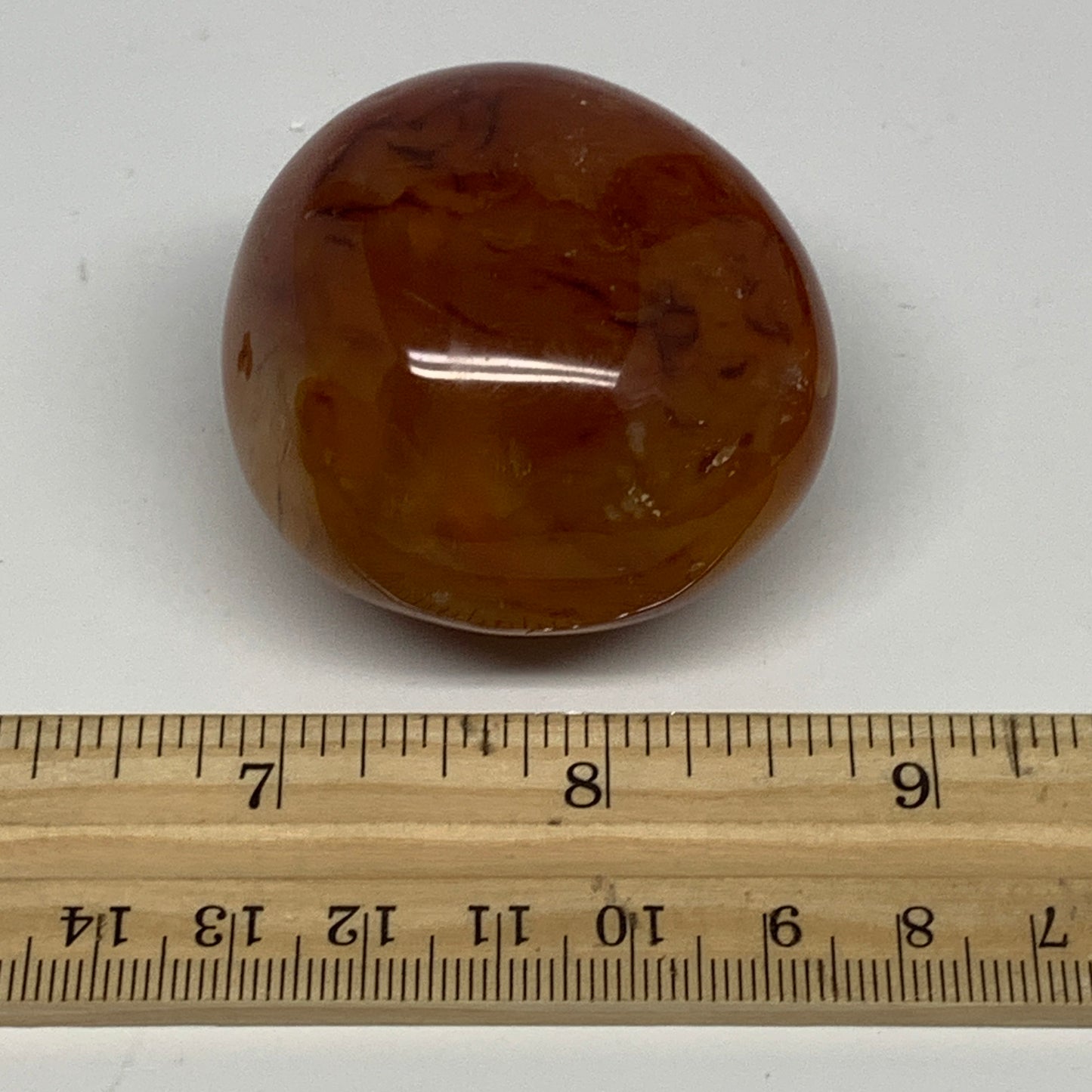 117.5g, 2"x1.9"x1.4", Red Carnelian Palm-Stone Gem Crystal Polished, B28621