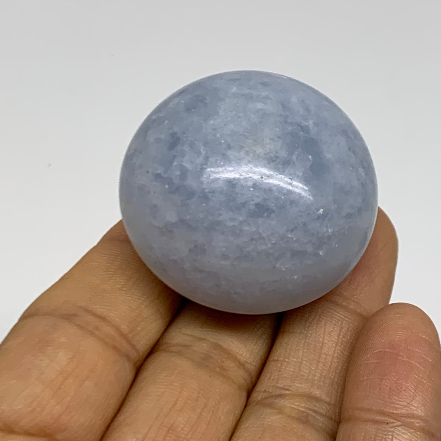 209.9g, 1.6"-1.8", 3pcs, Blue Calcite Palm-Stone Polished Tumbled, B38147