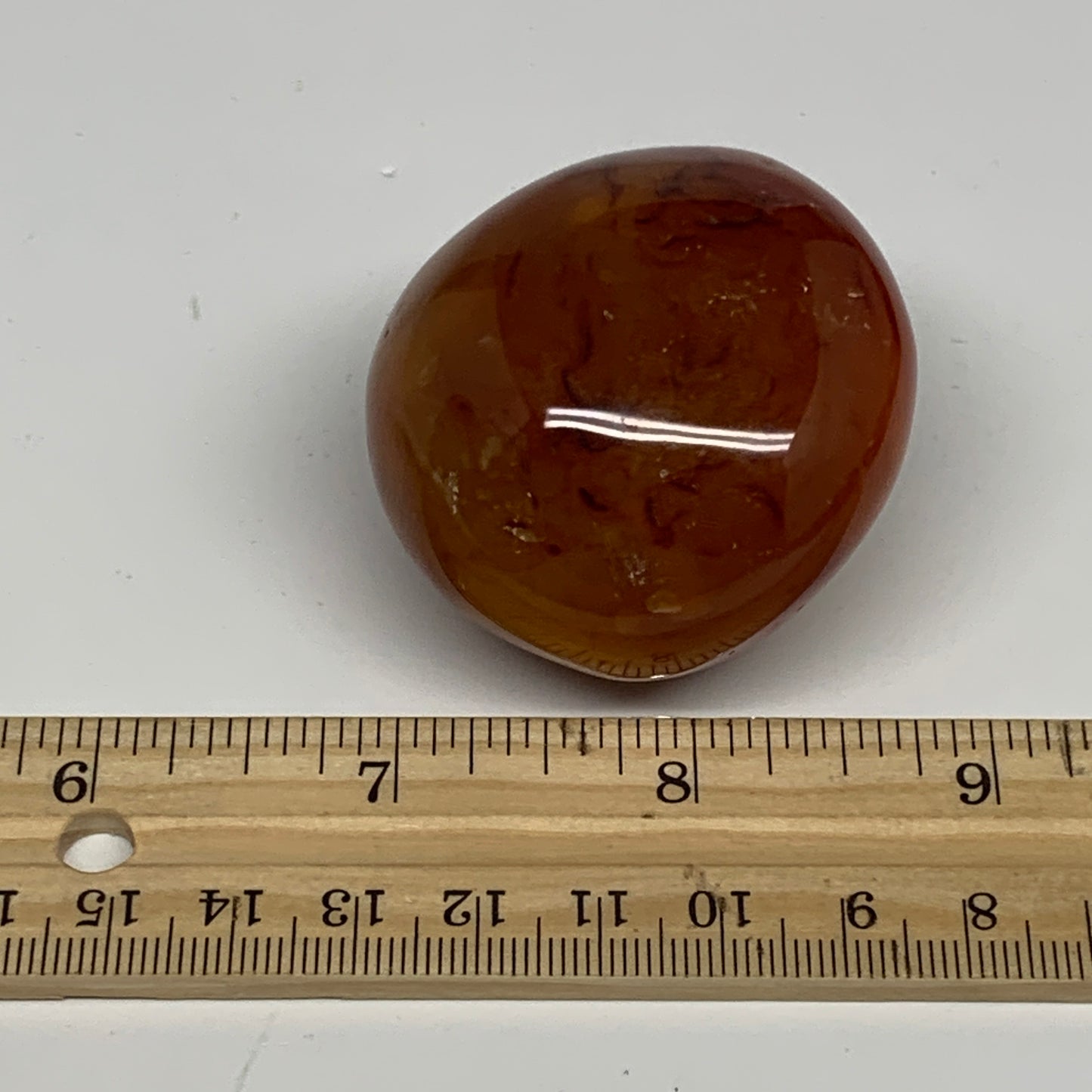 117.5g, 2"x1.9"x1.4", Red Carnelian Palm-Stone Gem Crystal Polished, B28621