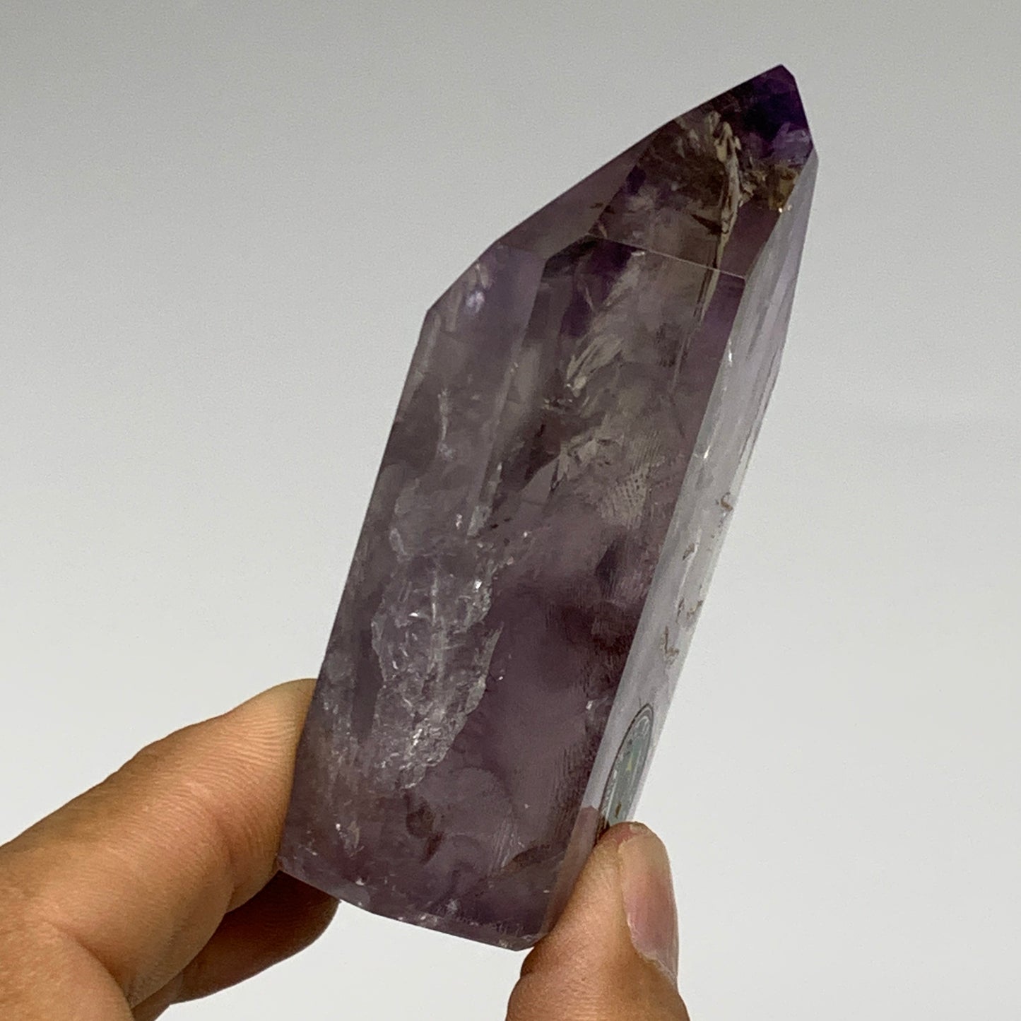 146.7g, 3"x1.7"x1", Natural Amethyst Tower Point Obelisk @Brazil, B32273
