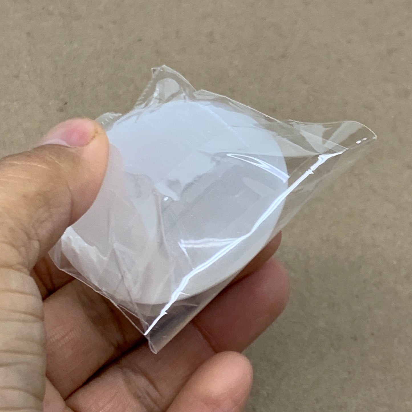 91g, 2.7"x1.9"x0.9", White Selenite Palmstone Crystal Pillow Reiki, B36399