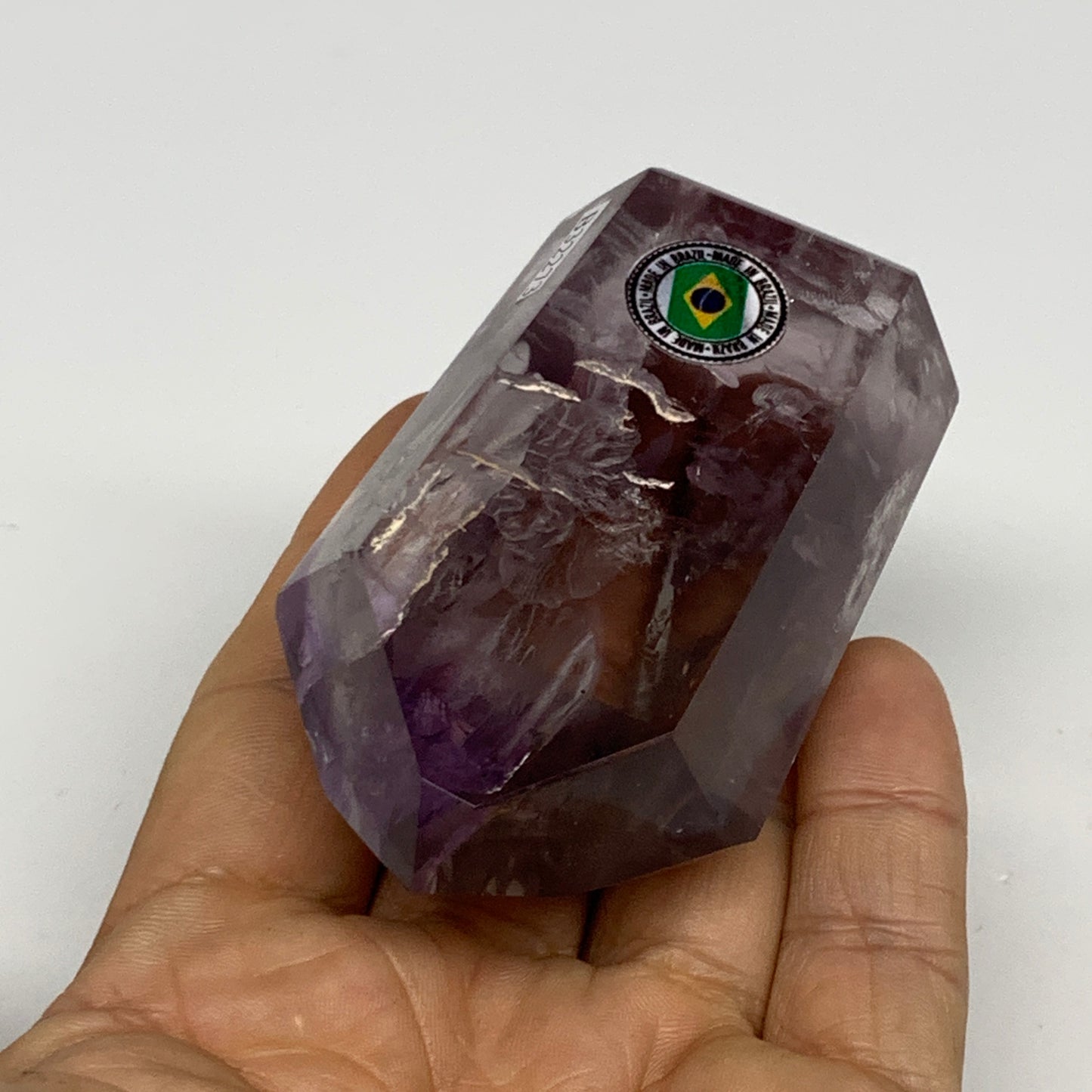 146.7g, 3"x1.7"x1", Natural Amethyst Tower Point Obelisk @Brazil, B32273
