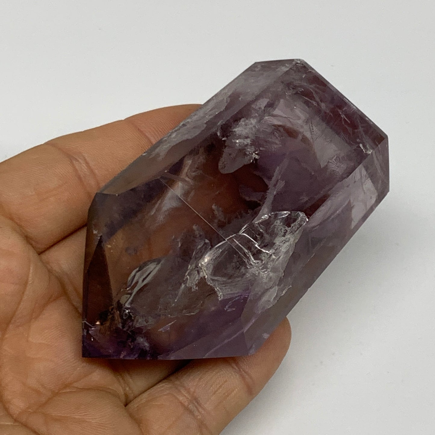146.7g, 3"x1.7"x1", Natural Amethyst Tower Point Obelisk @Brazil, B32273