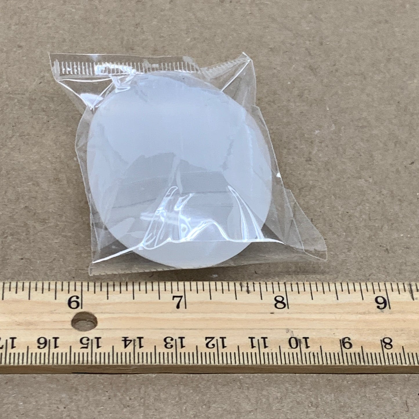 91g, 2.7"x1.9"x0.9", White Selenite Palmstone Crystal Pillow Reiki, B36399