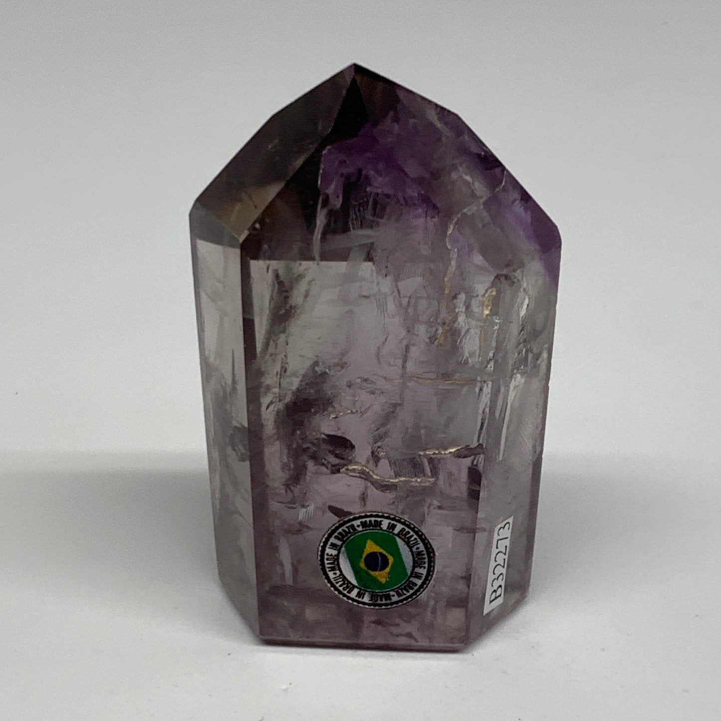 146.7g, 3"x1.7"x1", Natural Amethyst Tower Point Obelisk @Brazil, B32273