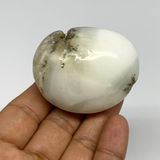82.3g, 2.1"x1.7"x1.2", Dendrite Opal Palm-Stone Reiki Energy Crystal, B27843