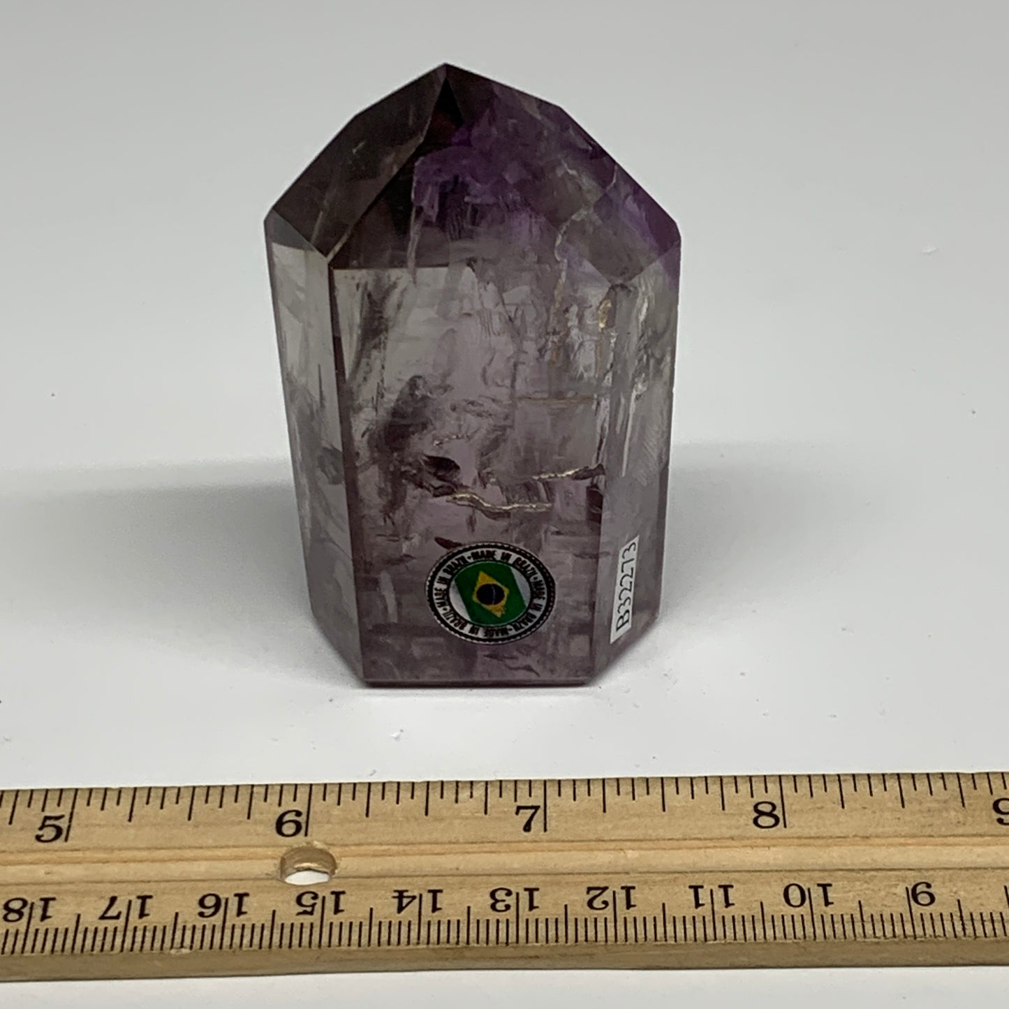 146.7g, 3"x1.7"x1", Natural Amethyst Tower Point Obelisk @Brazil, B32273