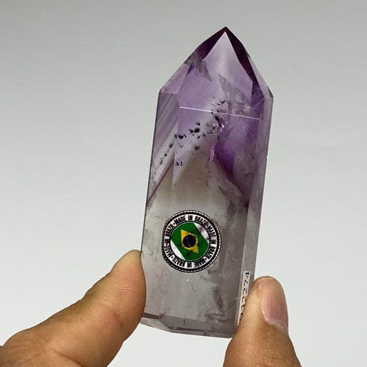 68.3g, 2.9"x1.1"x0.7", Natural Amethyst Tower Point Obelisk @Brazil, B32274
