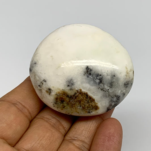 86.5g, 2"x1.8"x1.2", Dendrite Opal Palm-Stone Reiki Energy Crystal, B27844