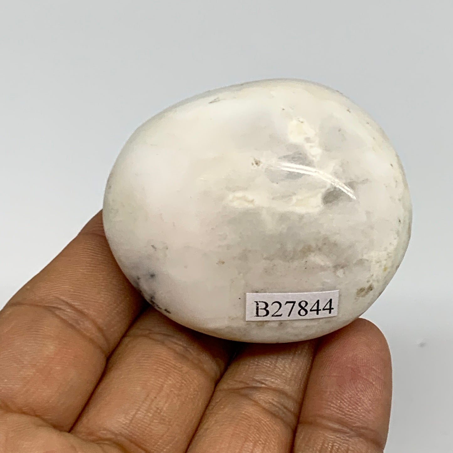 86.5g, 2"x1.8"x1.2", Dendrite Opal Palm-Stone Reiki Energy Crystal, B27844