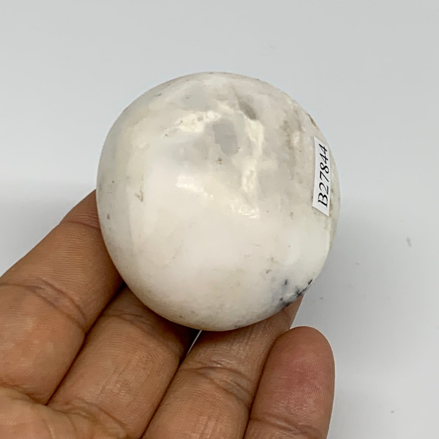 86.5g, 2"x1.8"x1.2", Dendrite Opal Palm-Stone Reiki Energy Crystal, B27844