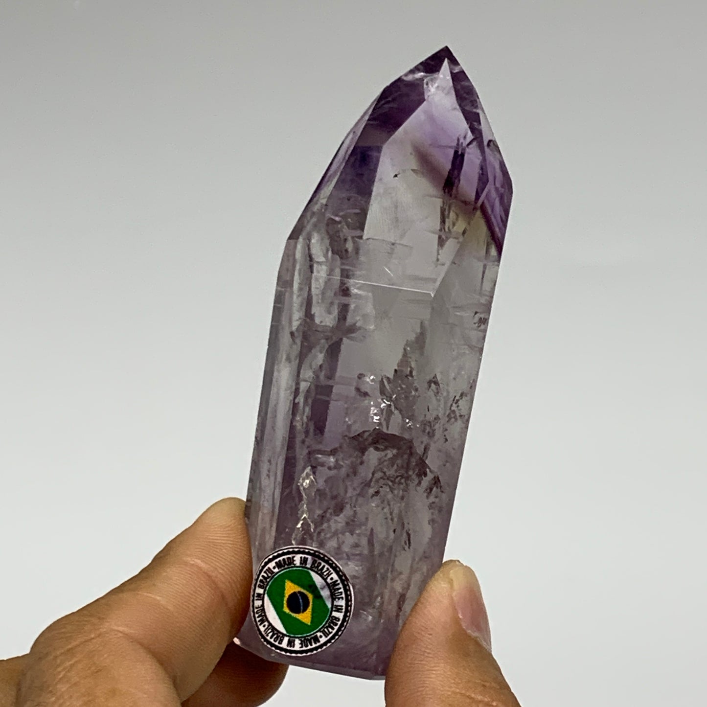 96.3g, 3.5"x1.2"x0.9", Natural Amethyst Tower Point Obelisk @Brazil, B32275