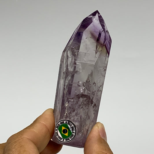 96.3g, 3.5"x1.2"x0.9", Natural Amethyst Tower Point Obelisk @Brazil, B32275