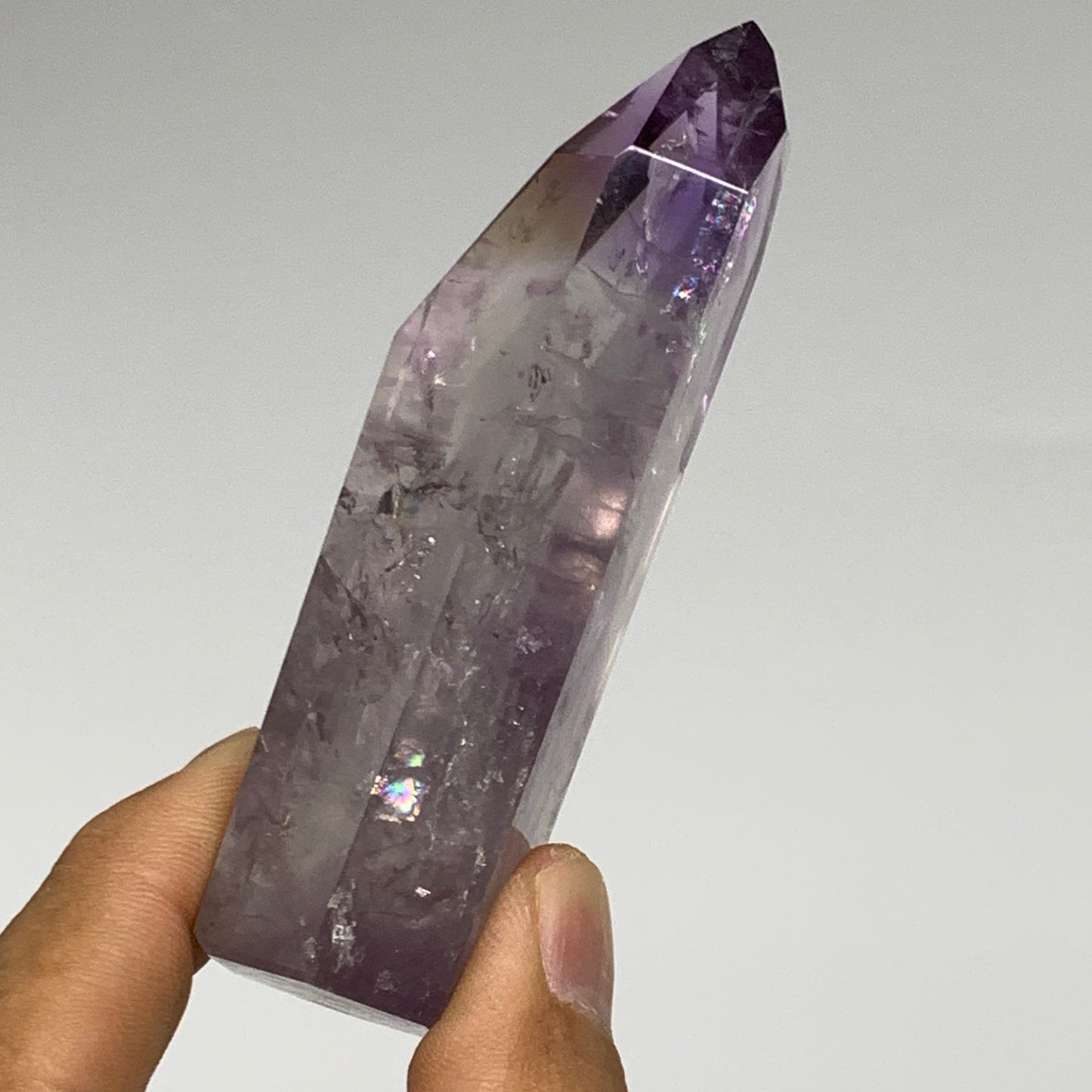96.3g, 3.5"x1.2"x0.9", Natural Amethyst Tower Point Obelisk @Brazil, B32275