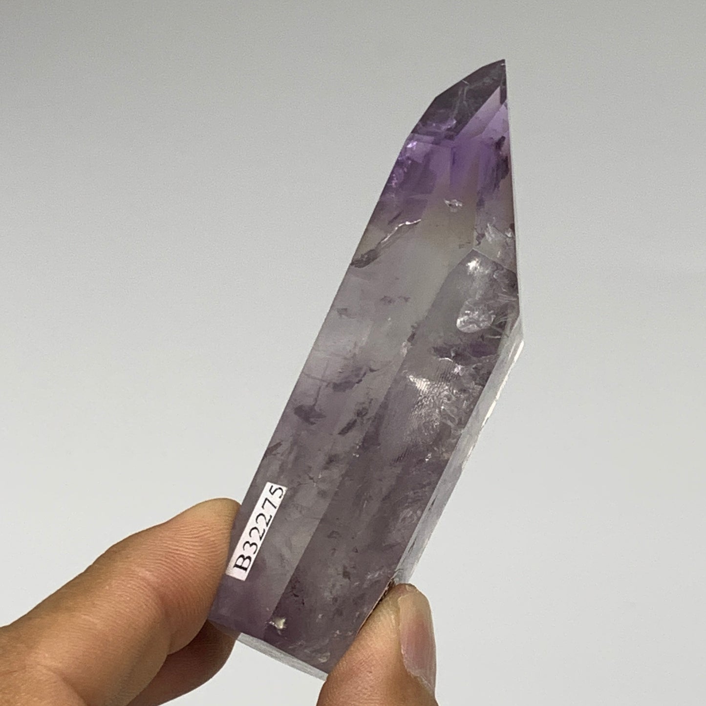 96.3g, 3.5"x1.2"x0.9", Natural Amethyst Tower Point Obelisk @Brazil, B32275
