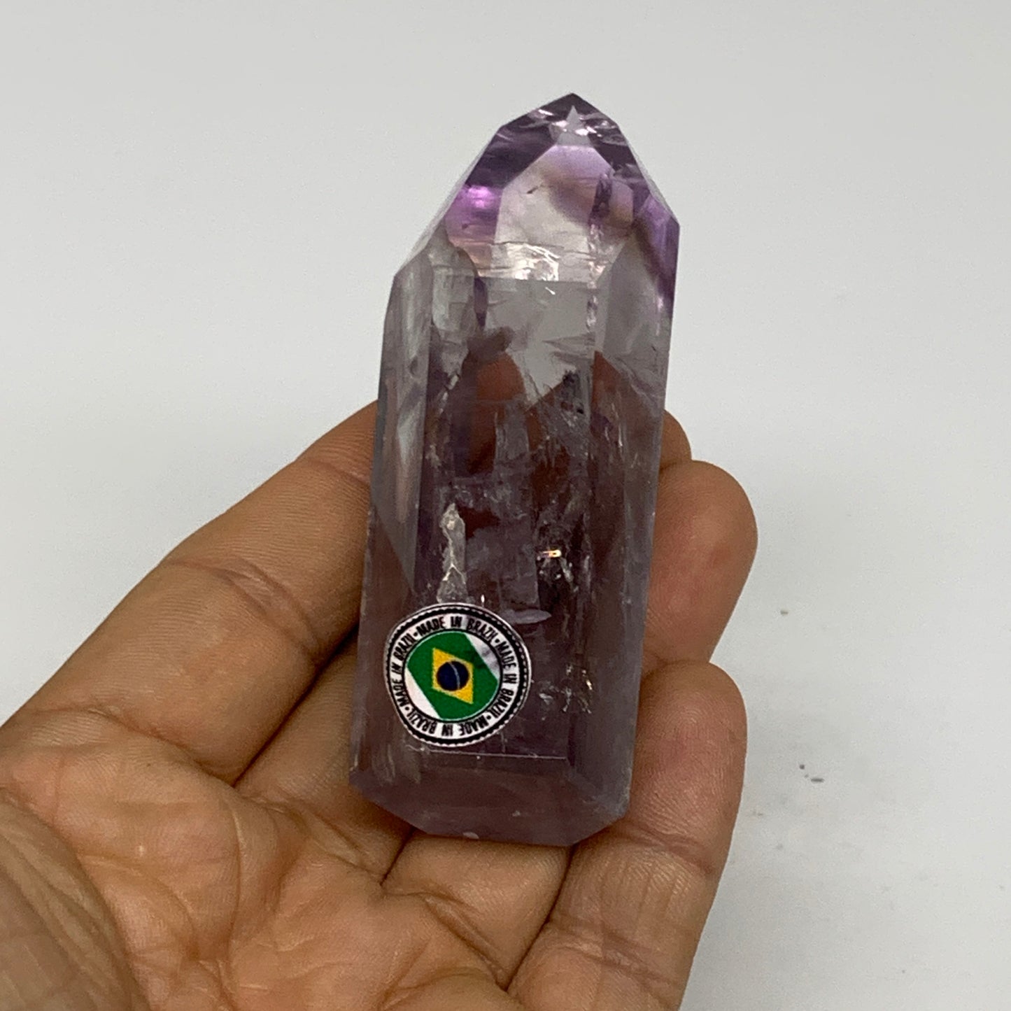 96.3g, 3.5"x1.2"x0.9", Natural Amethyst Tower Point Obelisk @Brazil, B32275
