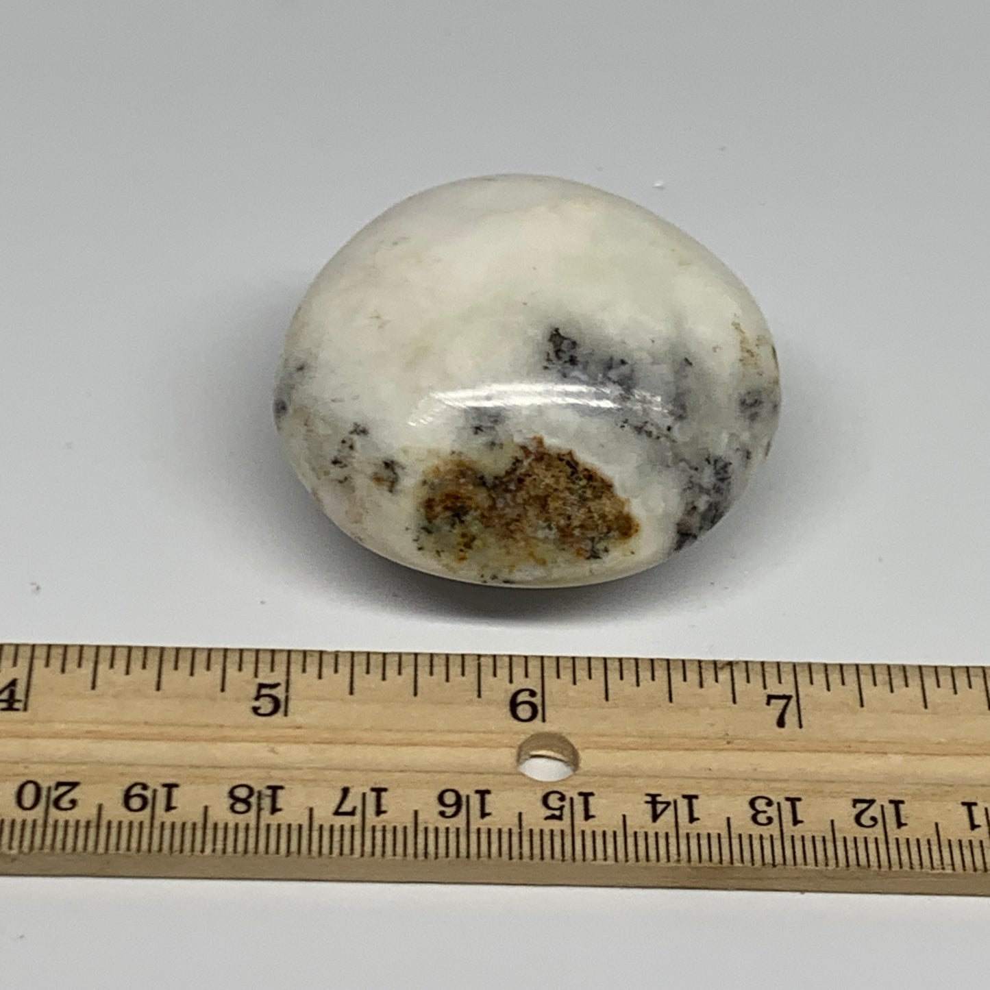 86.5g, 2"x1.8"x1.2", Dendrite Opal Palm-Stone Reiki Energy Crystal, B27844