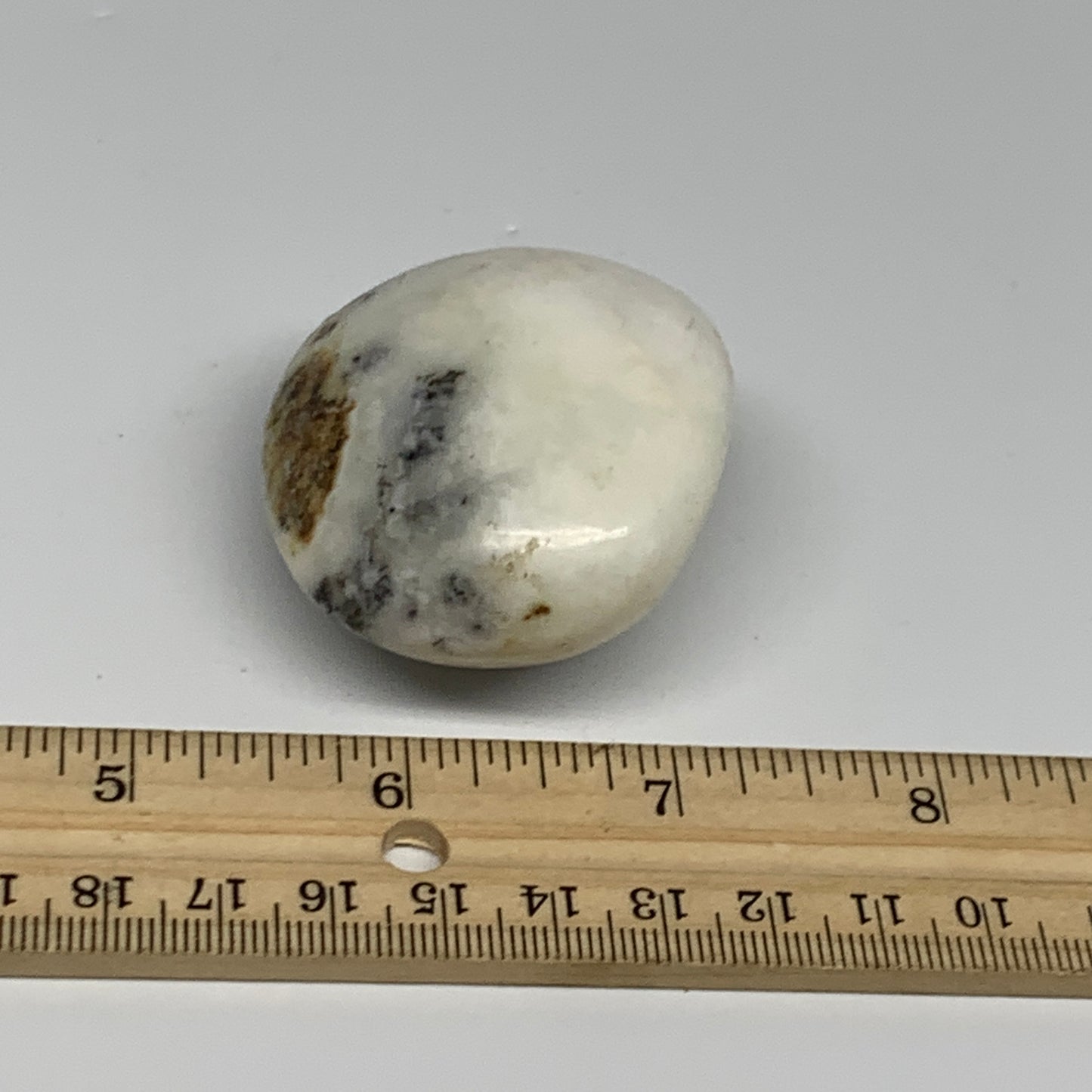 86.5g, 2"x1.8"x1.2", Dendrite Opal Palm-Stone Reiki Energy Crystal, B27844