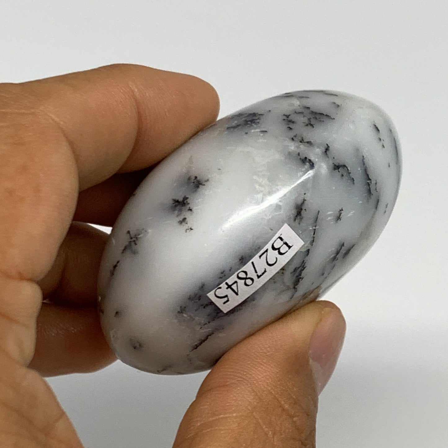 91.2g, 2.2"x1.8"x1.2", Dendrite Opal Palm-Stone Reiki Energy Crystal, B27845