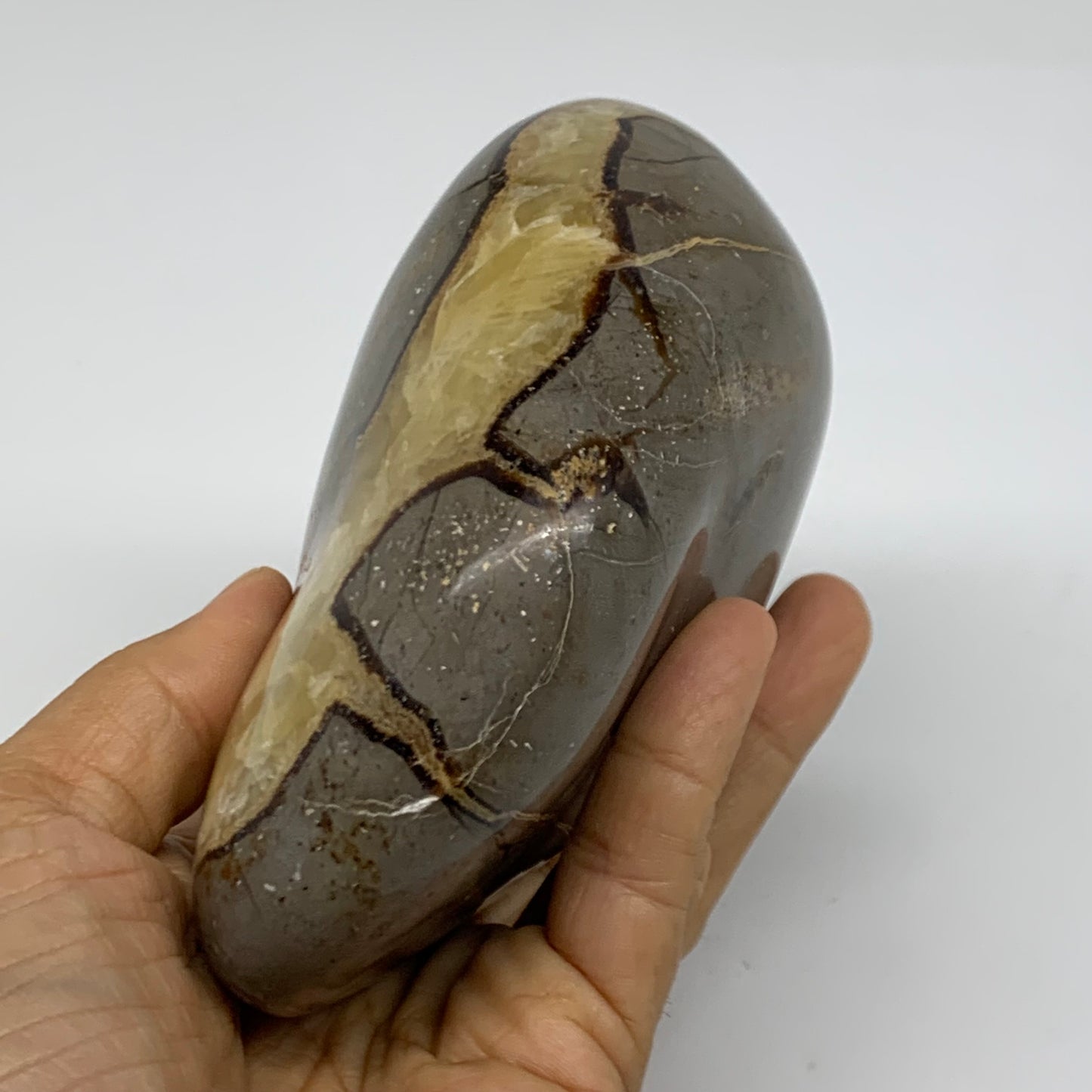 1.81 lbs, 4.3"x3.7"x2.3", Septarian Nodules Freeform Polished Crystal, B38150