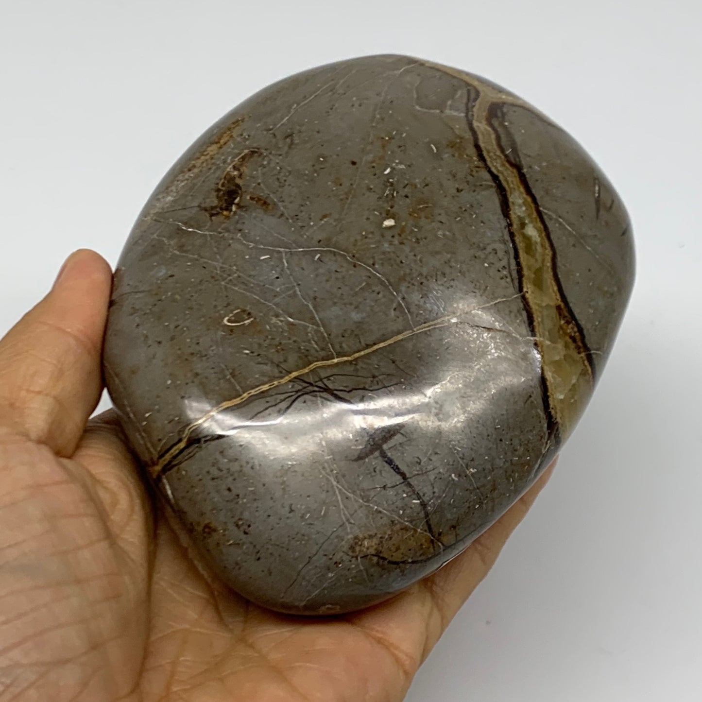 1.81 lbs, 4.3"x3.7"x2.3", Septarian Nodules Freeform Polished Crystal, B38150
