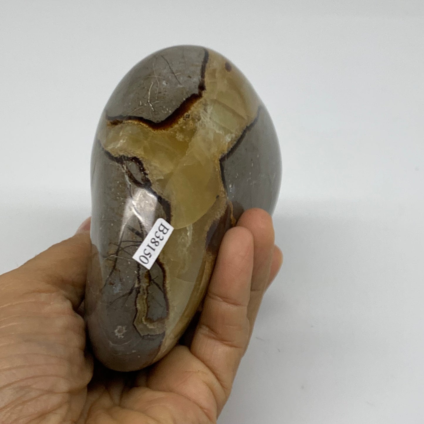 1.81 lbs, 4.3"x3.7"x2.3", Septarian Nodules Freeform Polished Crystal, B38150