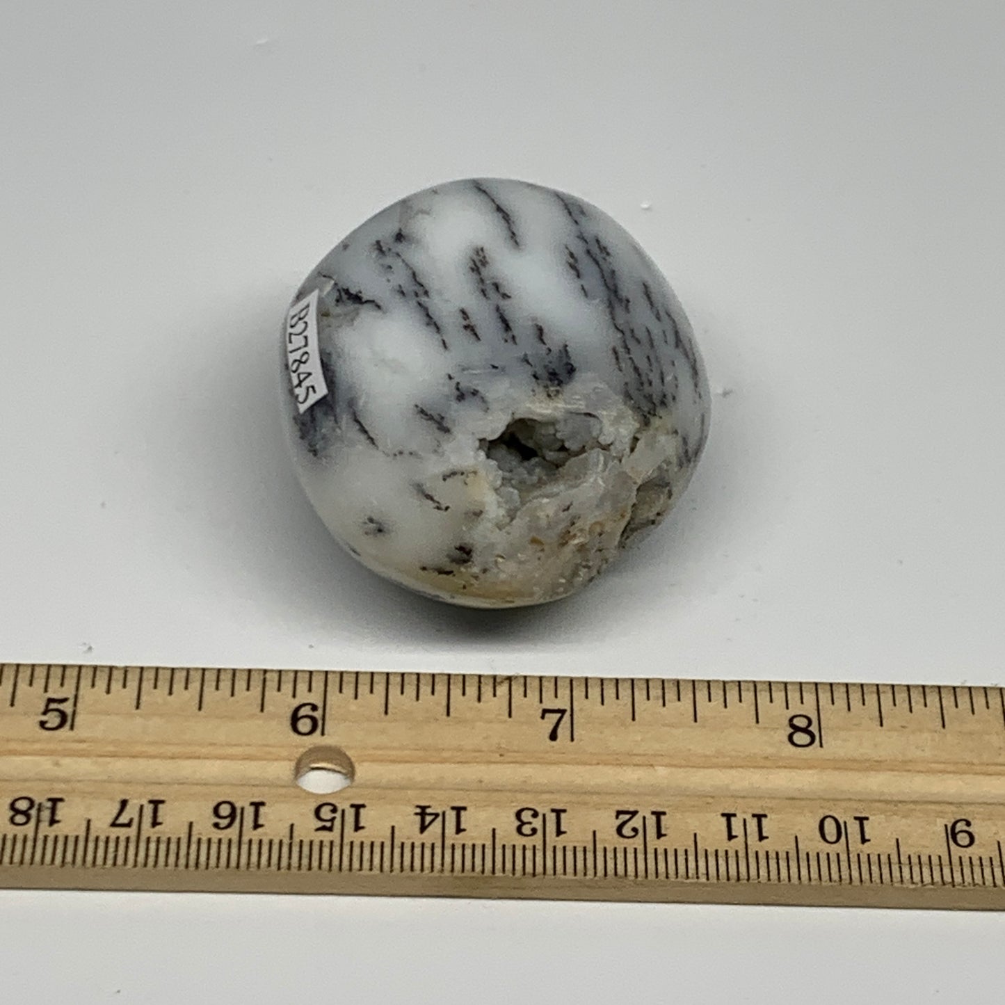 91.2g, 2.2"x1.8"x1.2", Dendrite Opal Palm-Stone Reiki Energy Crystal, B27845