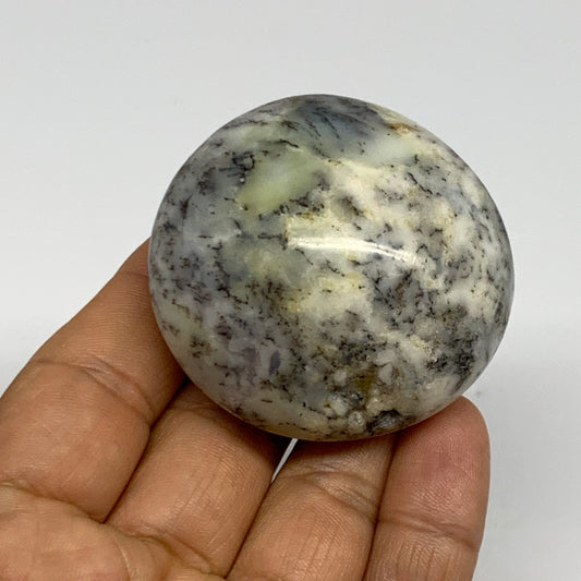 79.8g, 2"x1.9"x1.1", Dendrite Opal Palm-Stone Reiki Energy Crystal, B27846
