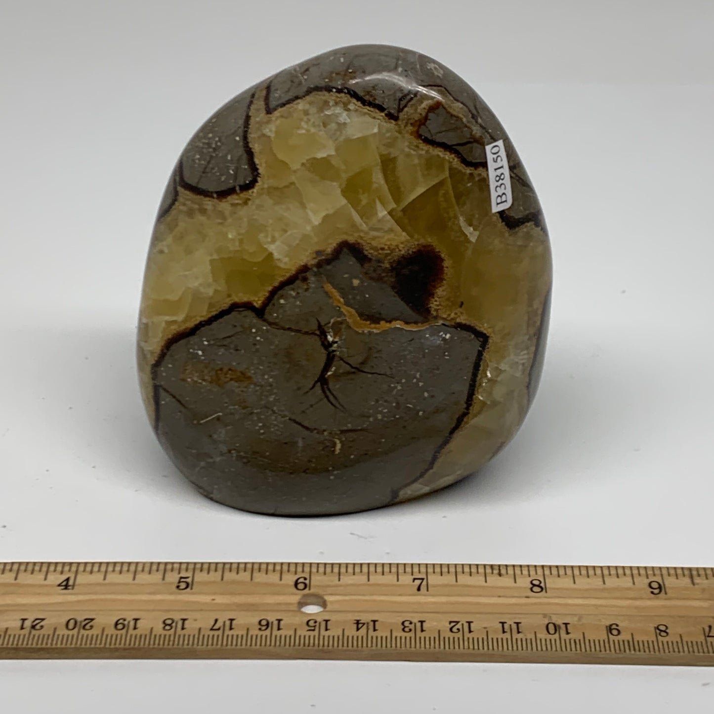 1.81 lbs, 4.3"x3.7"x2.3", Septarian Nodules Freeform Polished Crystal, B38150