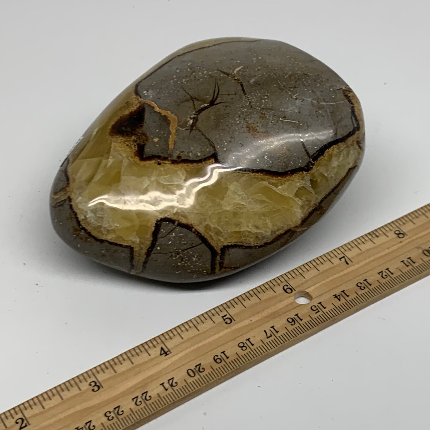 1.81 lbs, 4.3"x3.7"x2.3", Septarian Nodules Freeform Polished Crystal, B38150