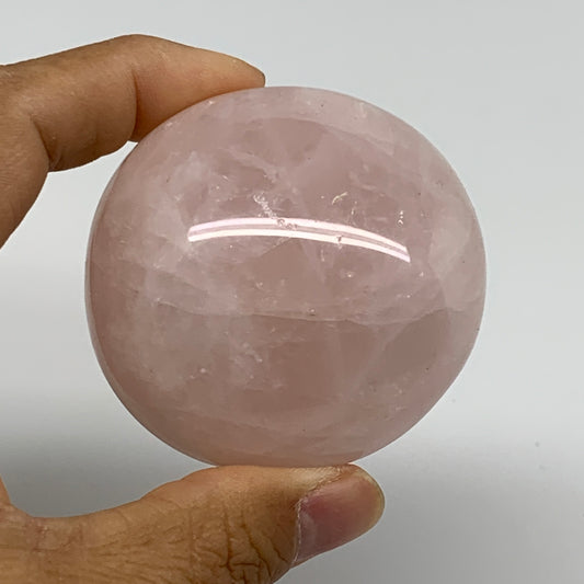 168.9g , 2.3"x2.2"x1.4", Natural Pink Rose Quartz Palm-stone Crystal, B37308