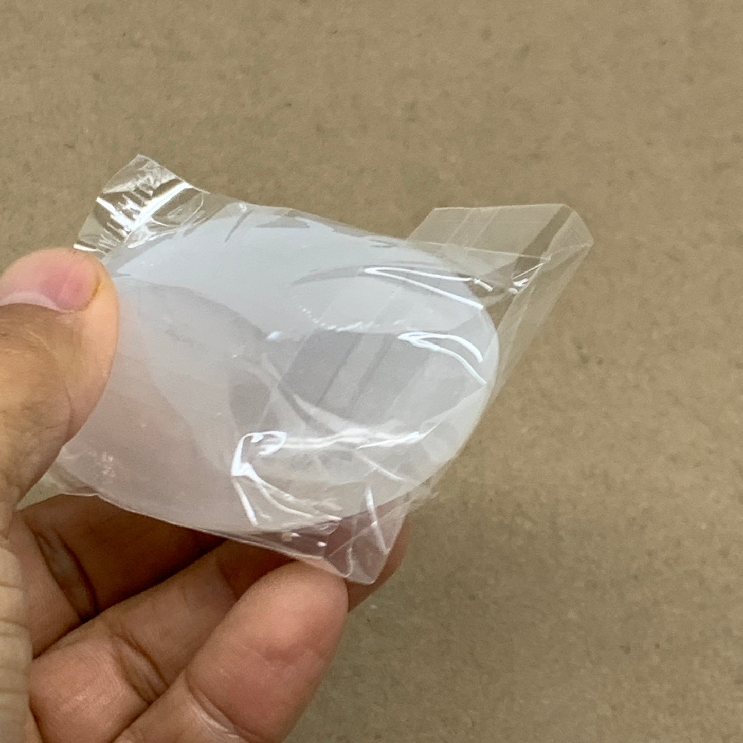 100g, 2.8"x1.9"x0.9", White Selenite Palmstone Crystal Pillow Reiki, B36404