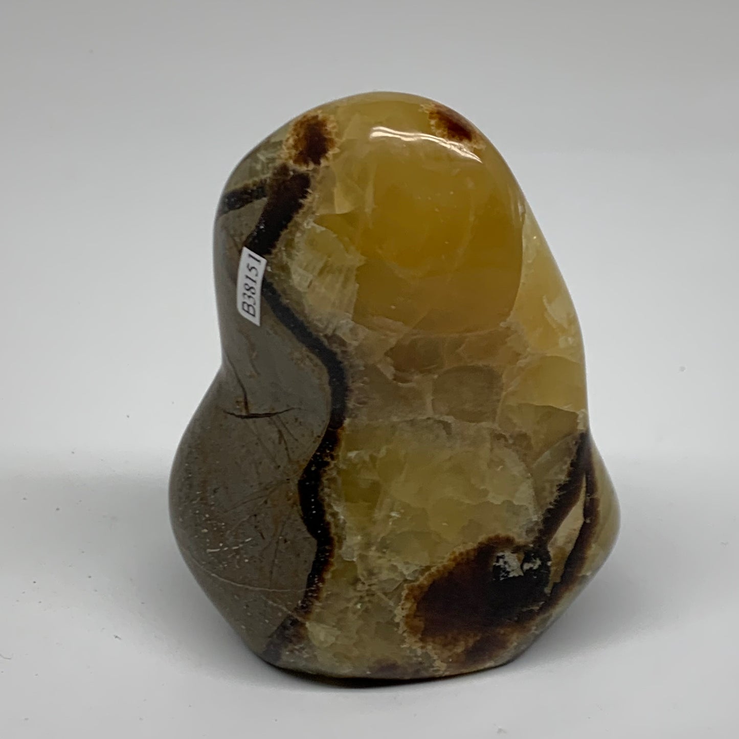 1.27 lbs, 4.3"x3.4"x2", Septarian Nodules Freeform Polished Crystal, B38151