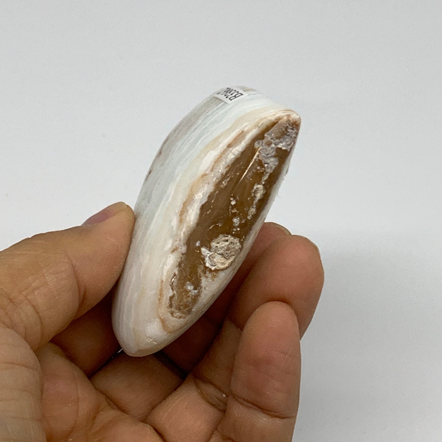 120g, 2.5"x2.8"x0.8" Caribbean Calcite Heart Gemstones @Afghanistan,B33662