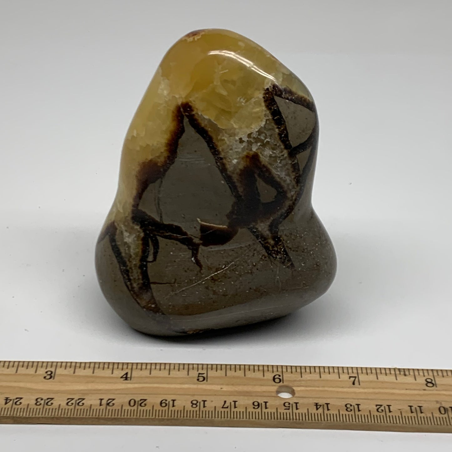 1.27 lbs, 4.3"x3.4"x2", Septarian Nodules Freeform Polished Crystal, B38151