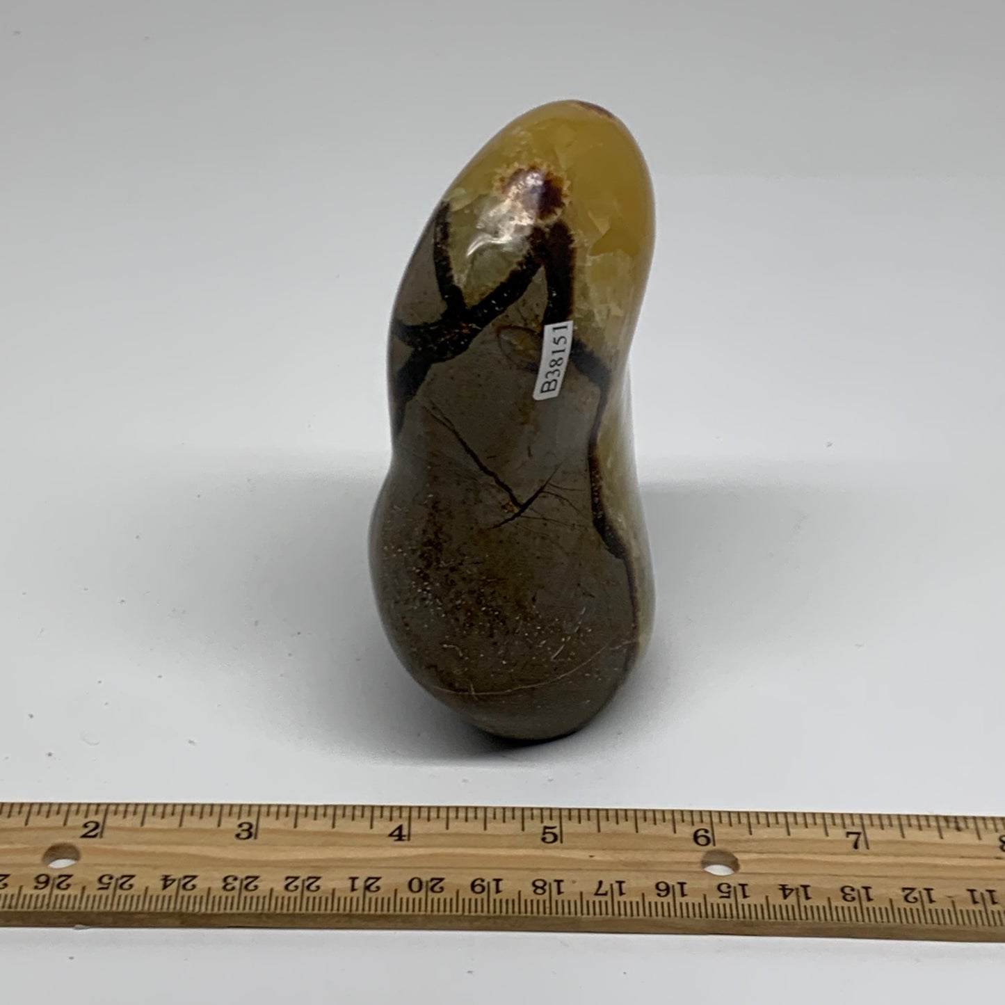 1.27 lbs, 4.3"x3.4"x2", Septarian Nodules Freeform Polished Crystal, B38151